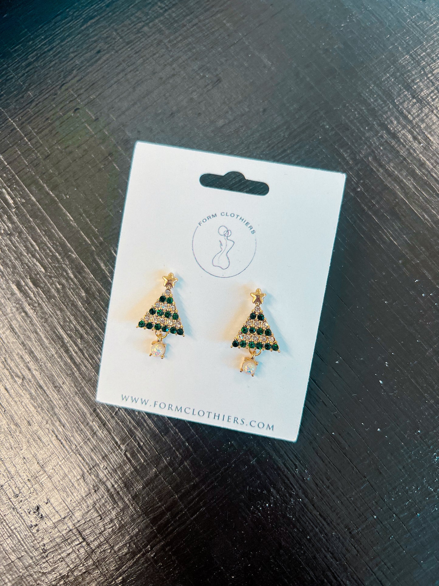 Opal Christmas Tree Earrings