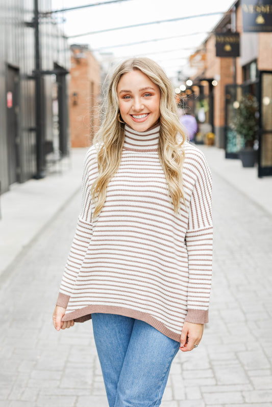 Mocha Striped Sweater