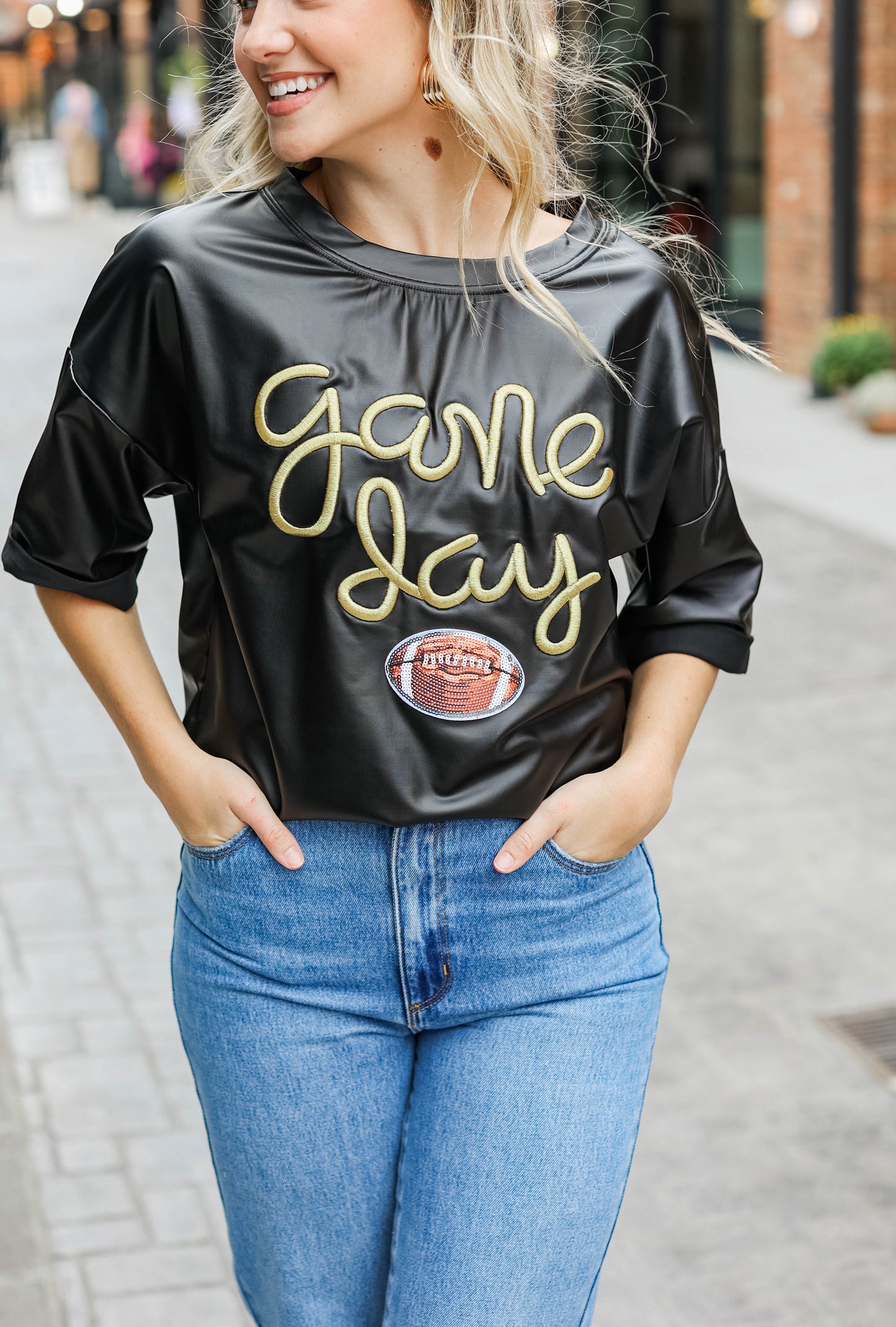Game Day Leather Top