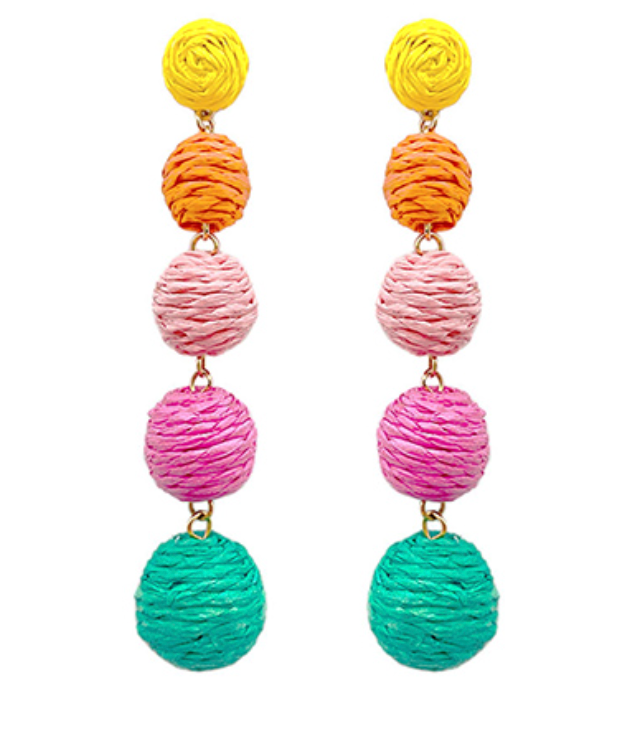 Colorblock Raffia Earrings