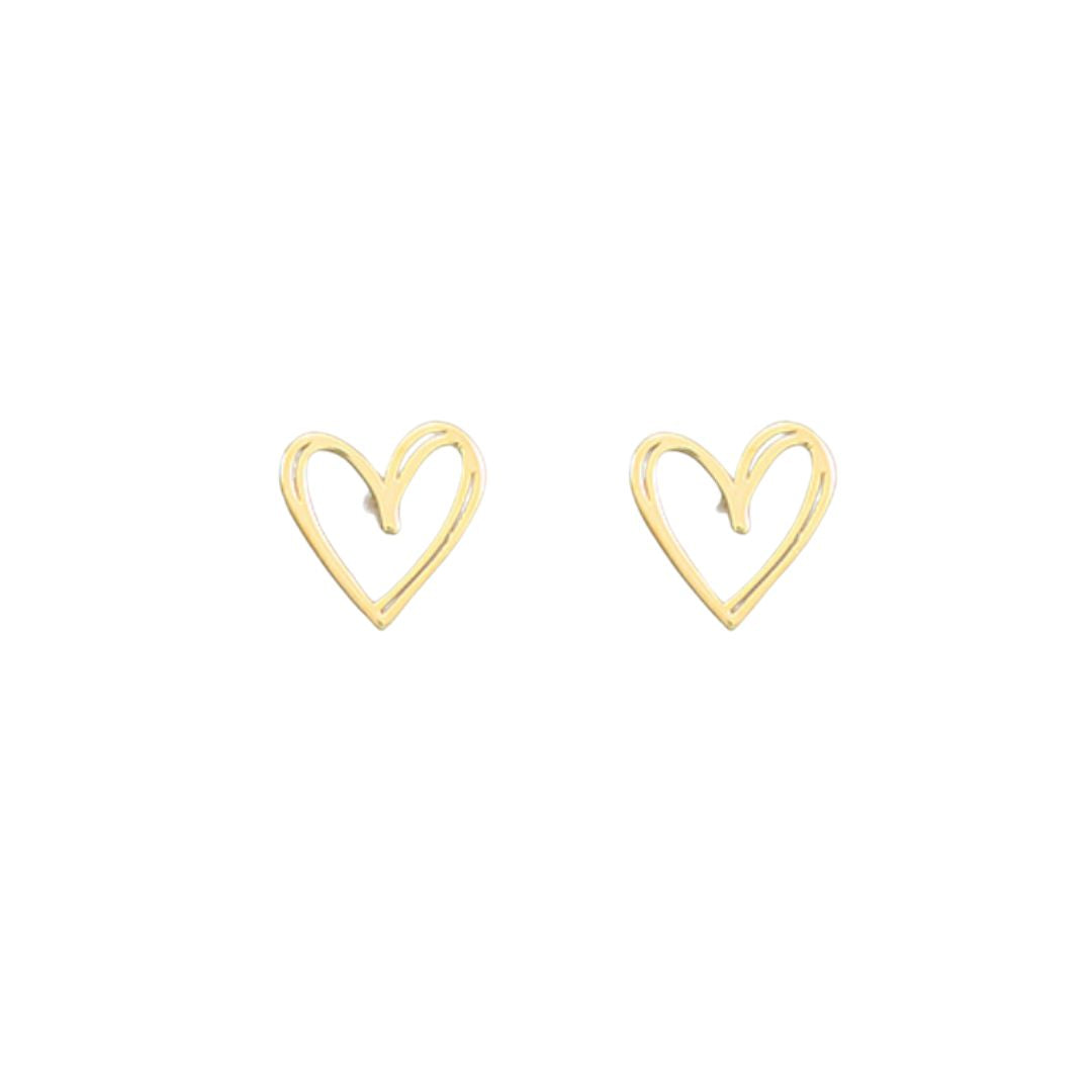 Double Lined Heart Studs